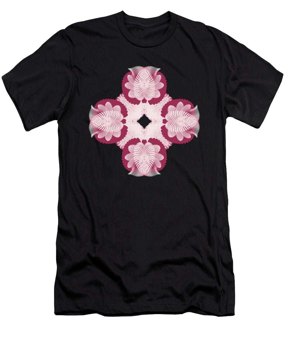Rose Botanical Star Bloom Divinity Illustrations T-Shirt