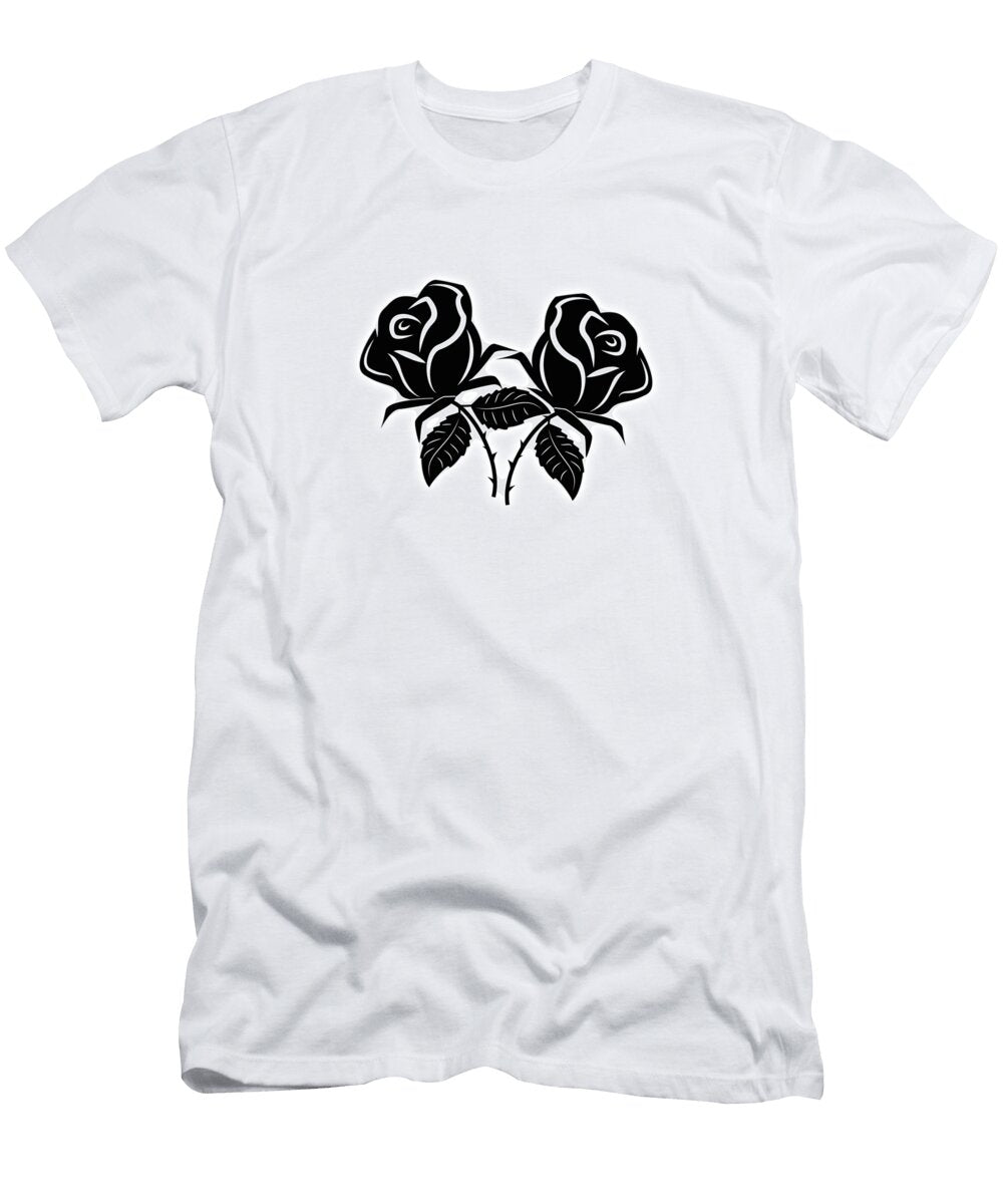 Rose Tattoo on Pink Background Tom Hill T-Shirt