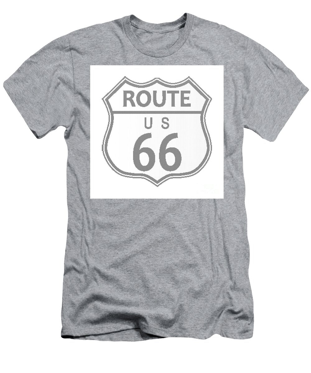 Route 66 Highway Sign Halftone Bigalbaloo Stock T-Shirt