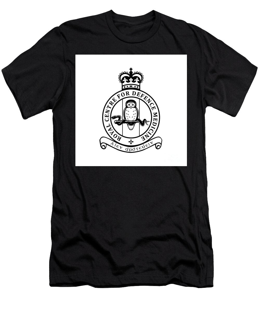 Royal Centre for Defence Medicine Rcdm Crest Stencil Black and White Retro Style Aloysius Patrimonio T-Shirt