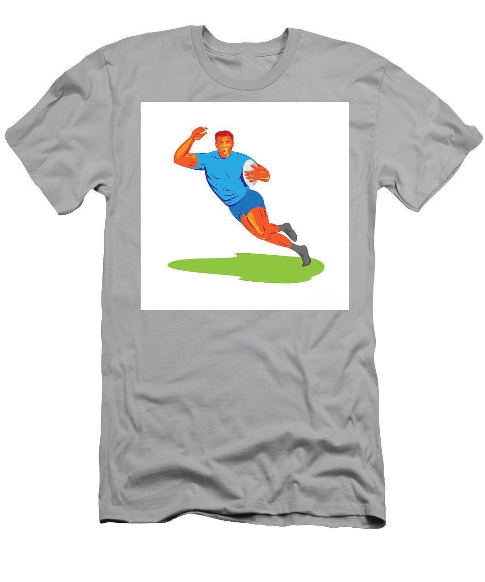 Rugby Player Running Ball Wpa Aloysius Patrimonio T-Shirt