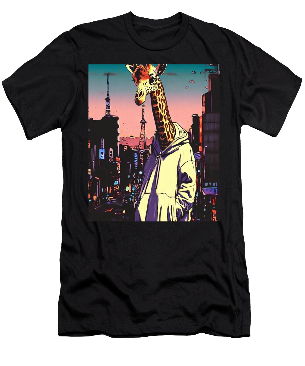 Sad Giraffe in Tokyo Japan Traditional Crafts Preserved Mizorey T-Shirt