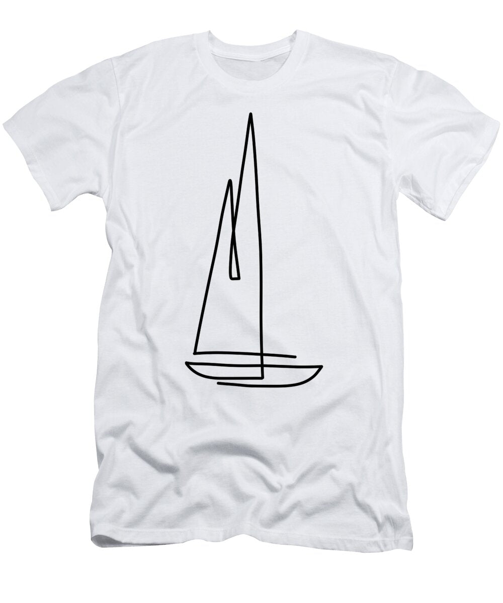 Sailboat Line Art Design Lineartdesign T-Shirt