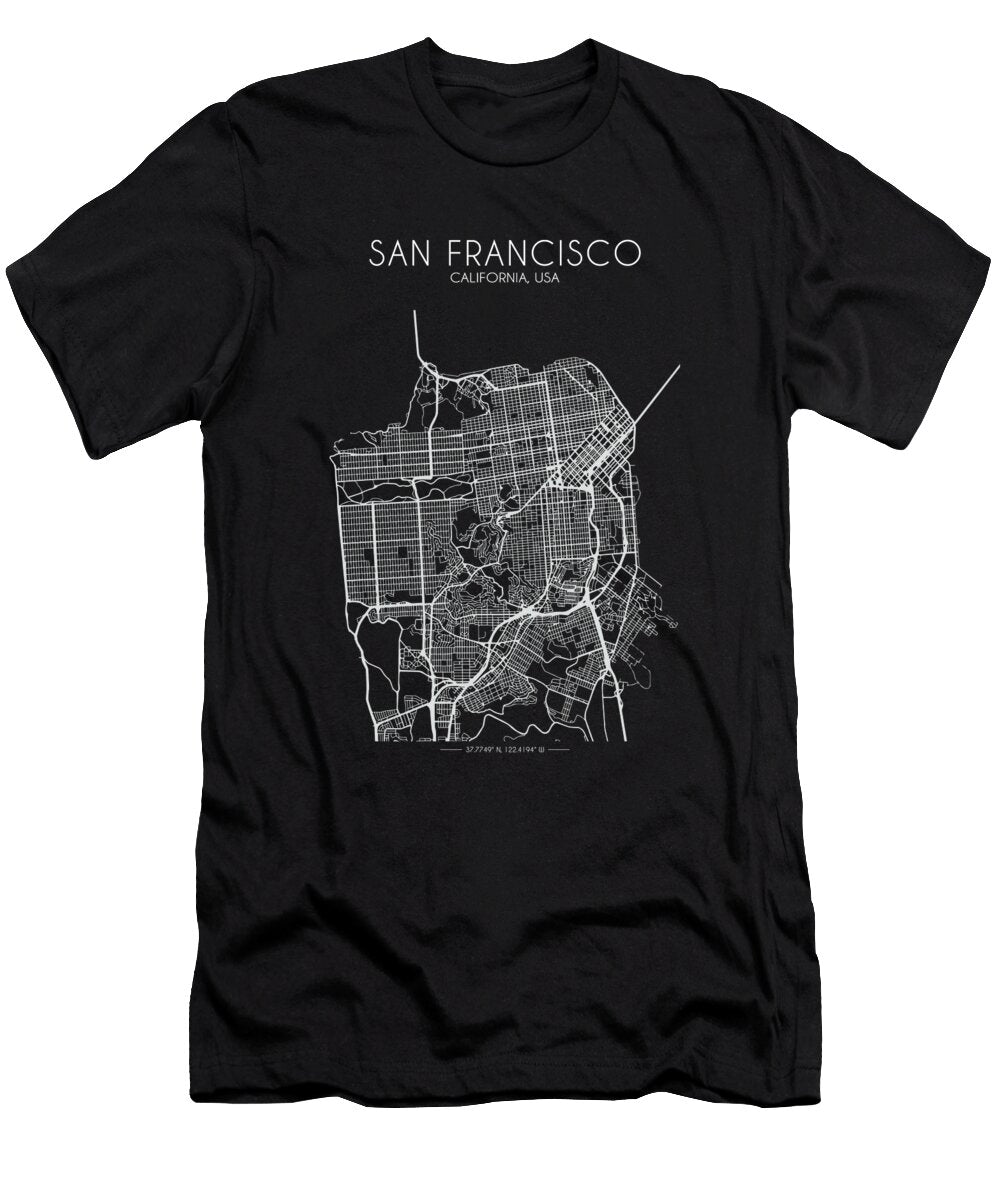 San Francisco Map Craphe Studio T-Shirt