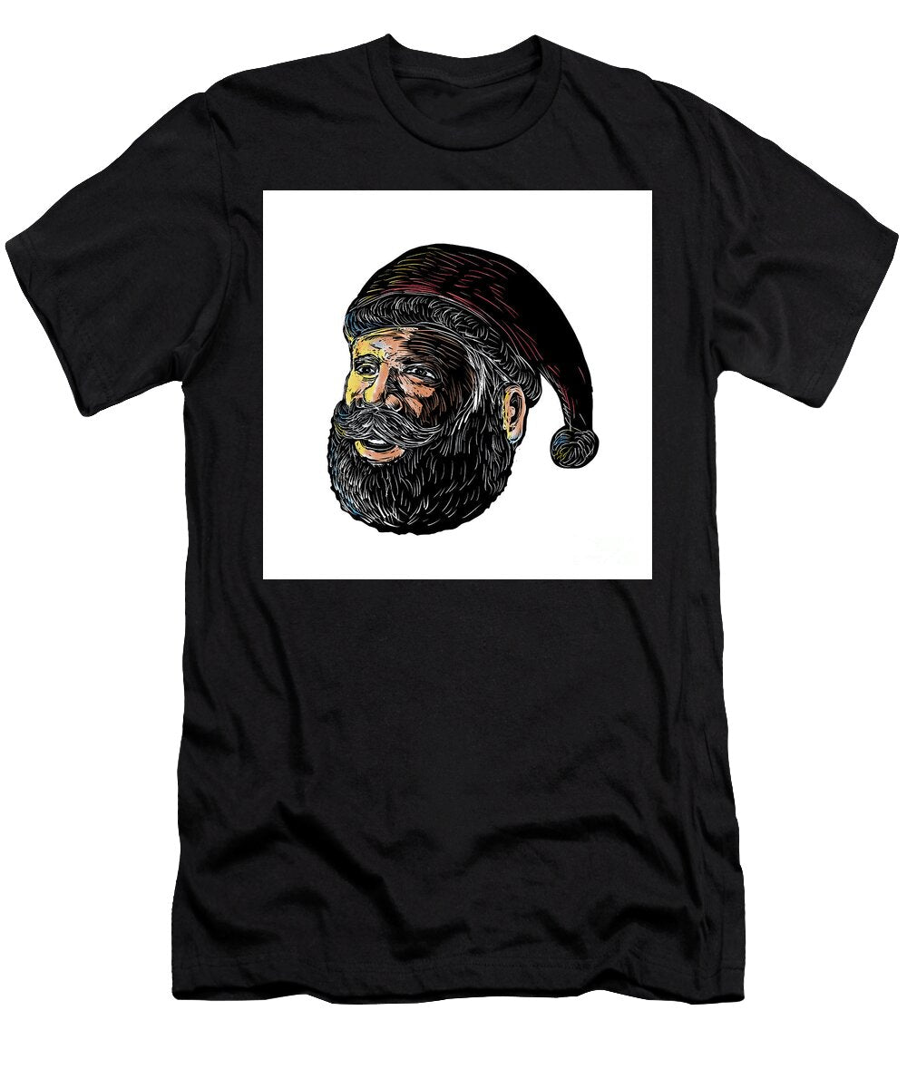 Santa Claus Three Quarter View Scratchboard Aloysius Patrimonio T-Shirt