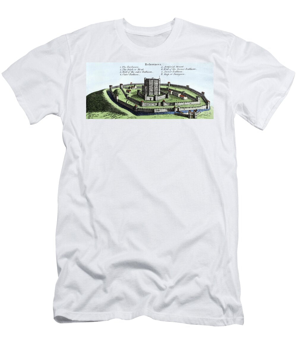 Schema of a Norman Dungeon with Moats and Strongholds Inside and Outside England 16th Century Colourful Reproduction Halftone of an Illustration American School T-Shirt
