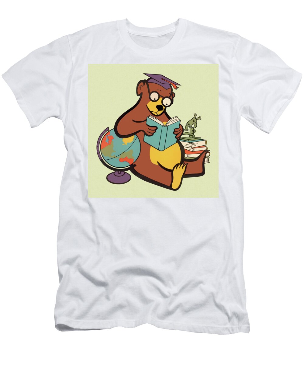 Scholarly Bear Reading Csa Images T-Shirt