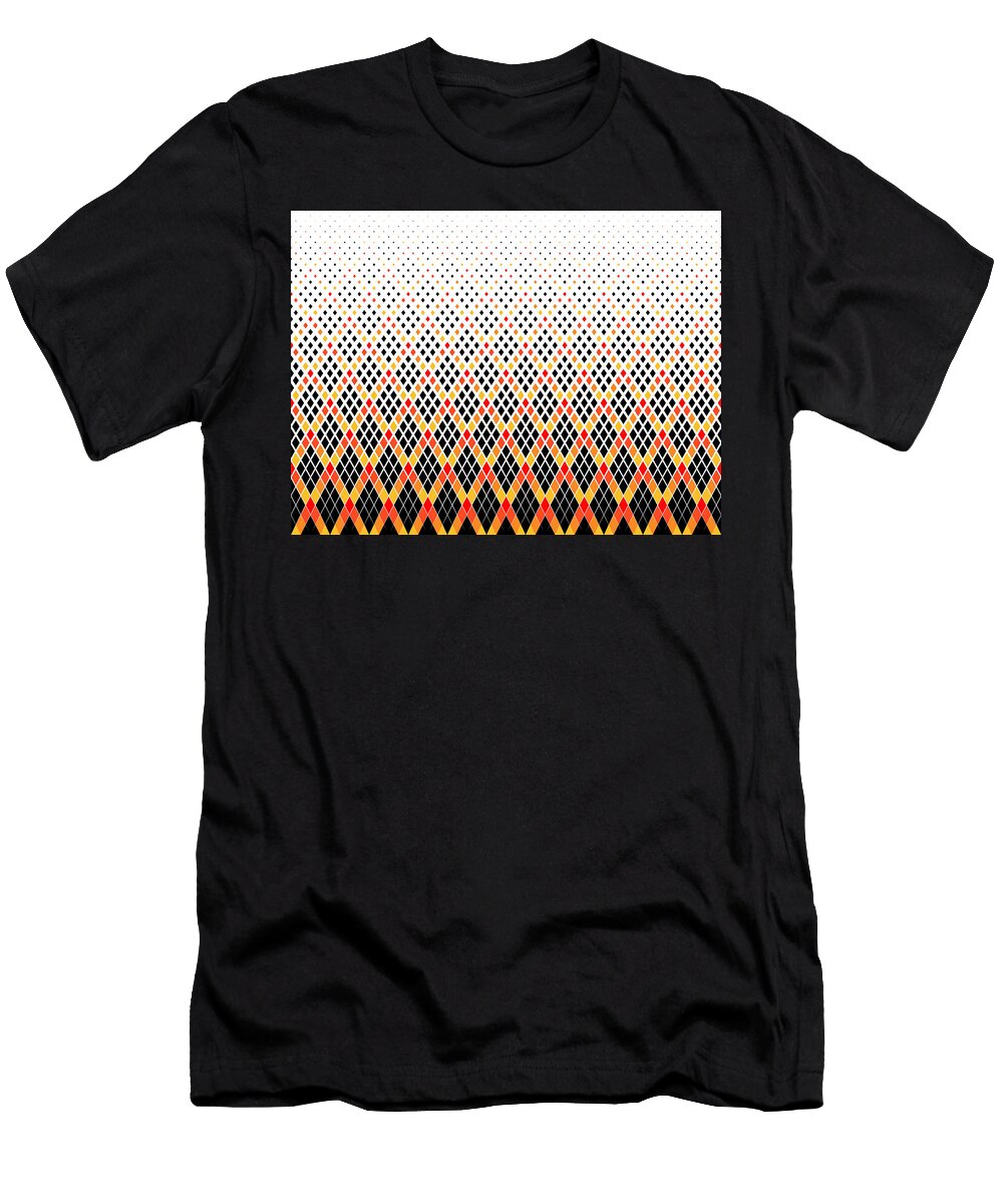 Seamless Halftone Vector Background Filled with Coloured Figures Middle Fade Out Aleksey Eremin T-Shirt