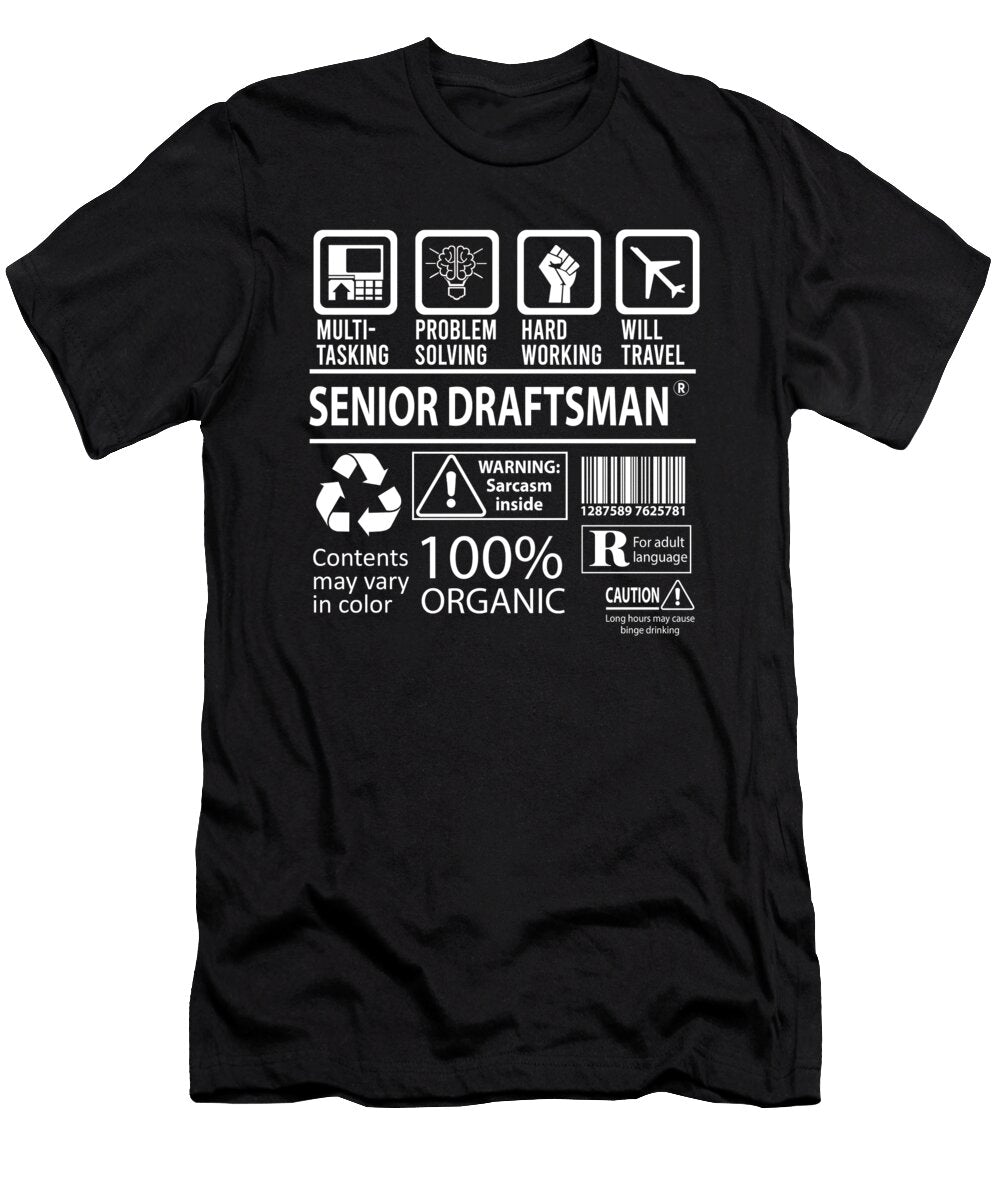 Senior Draftsman Multitasking Job Title Gift Item Shi Hu Kang T-Shirt