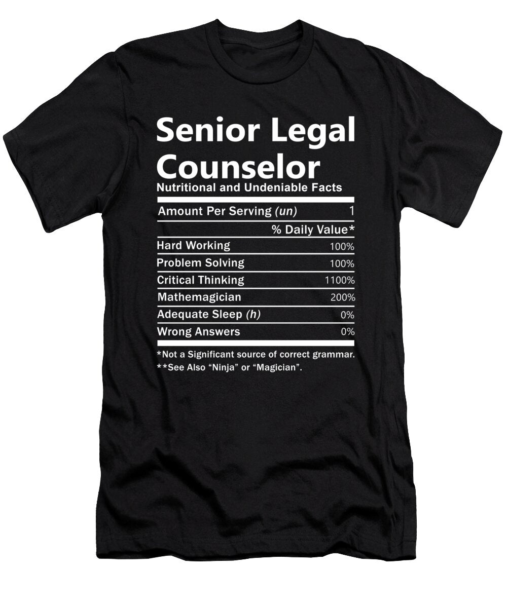 Senior Legal Counselor Nutrition Factors Gift Item Shi Hu Kang T-Shirt