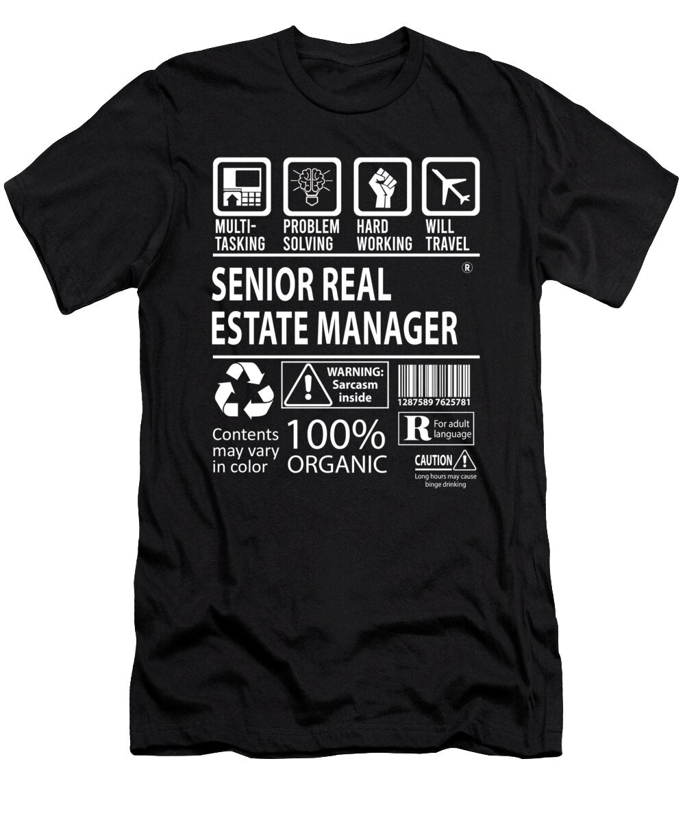 Senior Real Estate Manager Multitasking Job Title Gift Item Shi Hu Kang T-Shirt