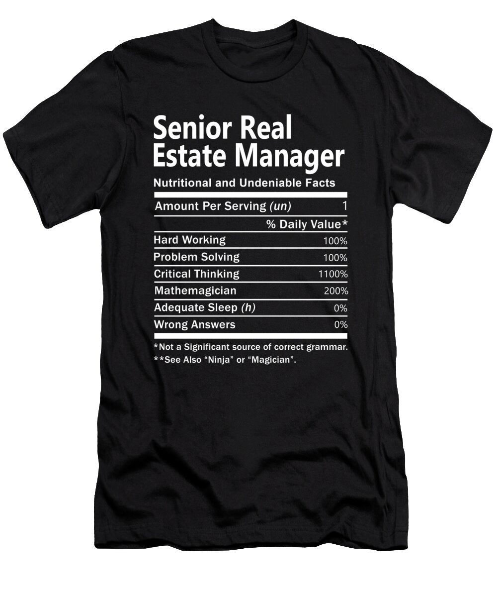 Senior Real Estate Manager Nutrition Factors Gift Item Shi Hu Kang T-Shirt