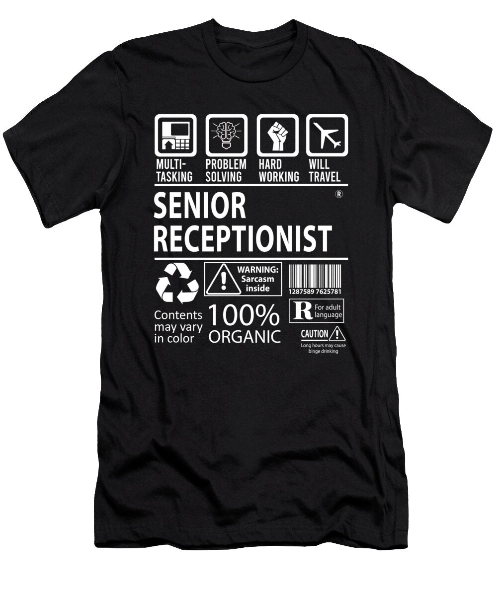 Senior Receptionist Multitasking Job Title Gift Item Shi Hu Kang T-Shirt