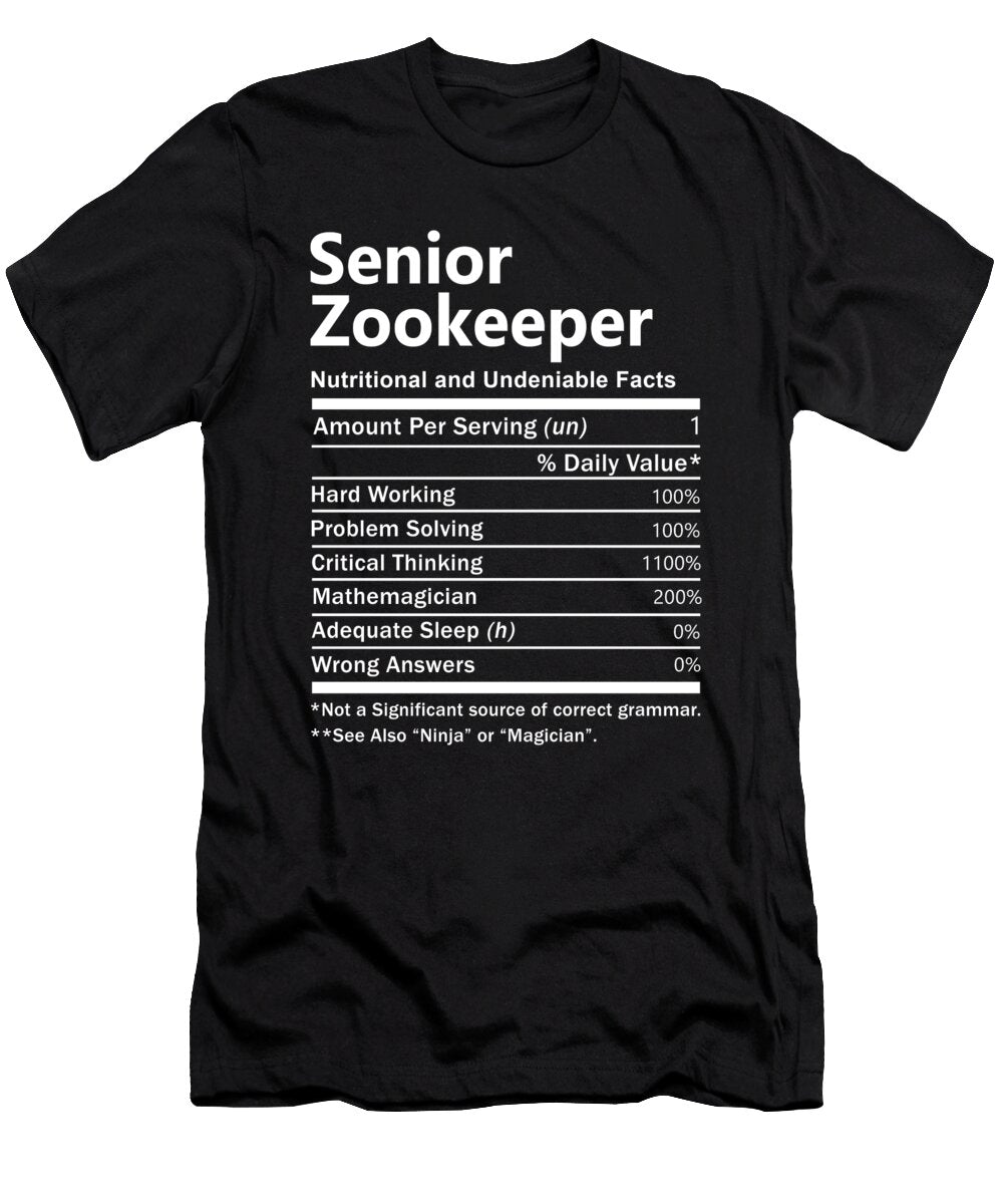 Senior Zookeeper Nutrition Factors Gift Item Shi Hu Kang T-Shirt