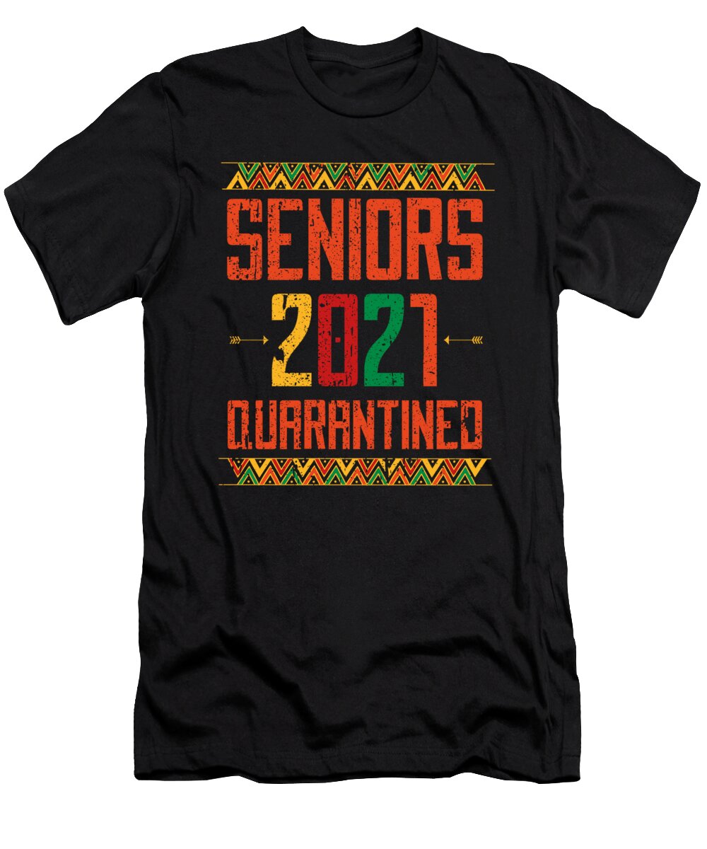 Seniors 2021 Quarantined Colorful Graduation Gifts Licensed Art T-Shirt