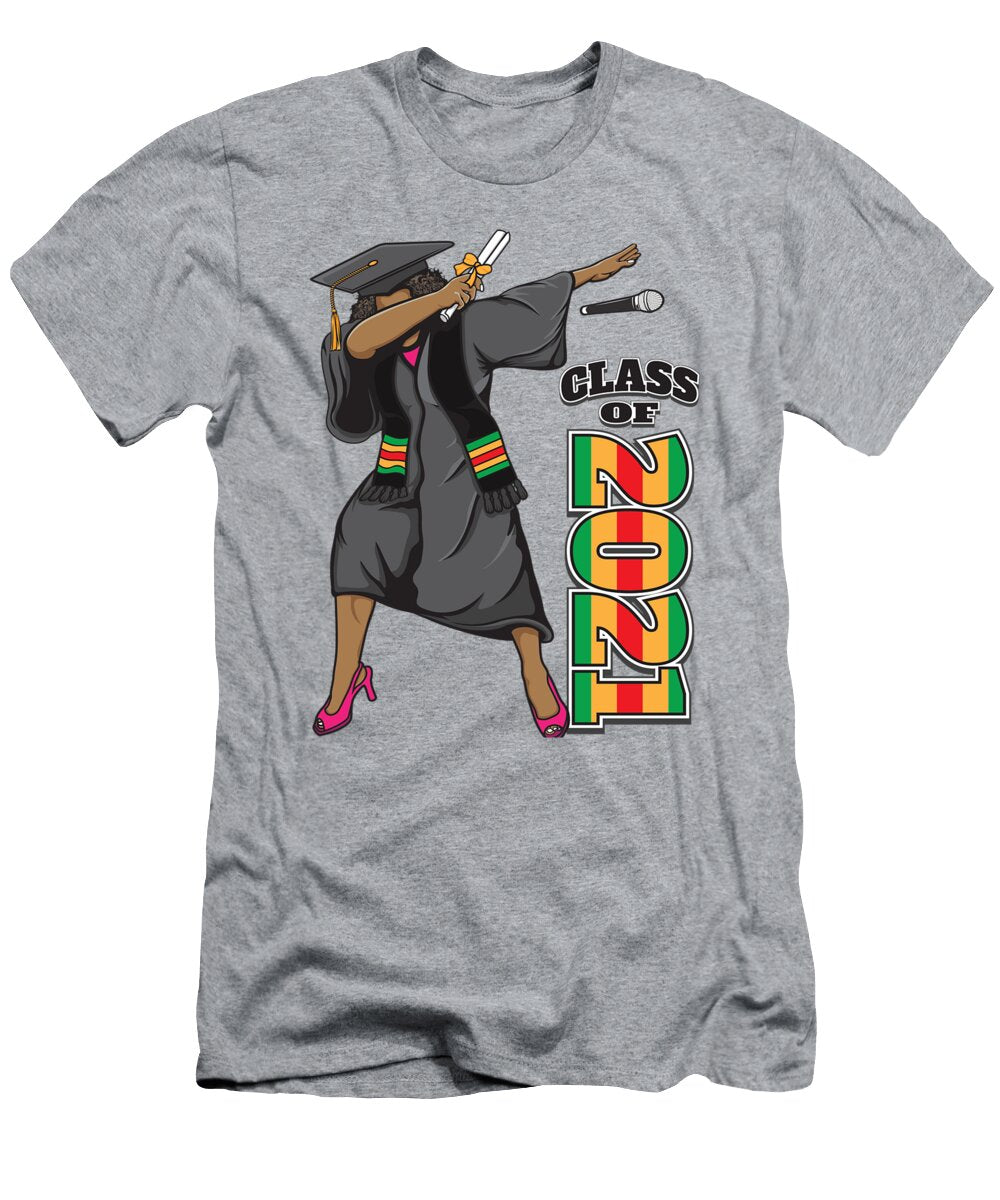 Seniors Class of 2021 African Kente Graduation Stole Gifts Nishan Amanya T-Shirt