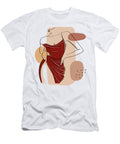 Sexy Woman Hand on Hip Hot Body Posing in Red Dress Nordic Minimalist Figures Line Art Mounir Khalfouf T-Shirt