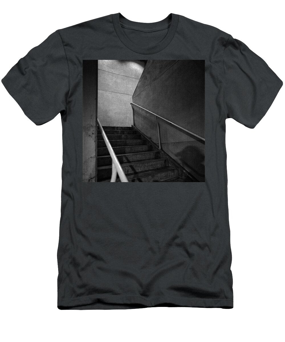 Shadow on the Stairs Bw Parking Structure Yopedro T-Shirt