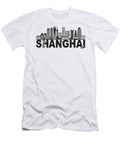Shanghai China Skyline Text Black and White Illustration Jit Lim T-Shirt