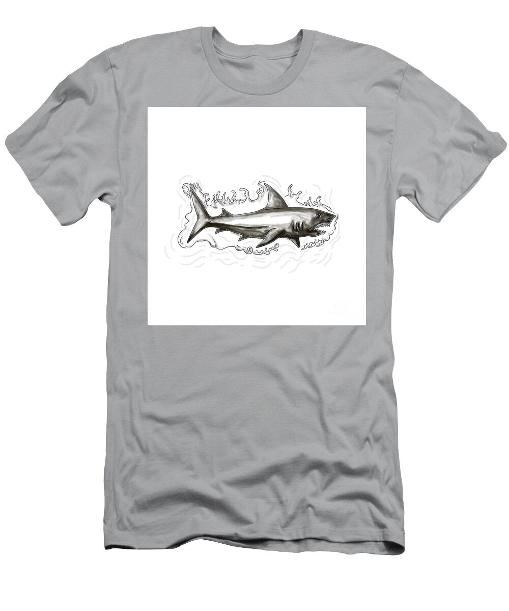 Shark Swimming Water Tattoo Aloysius Patrimonio T-Shirt