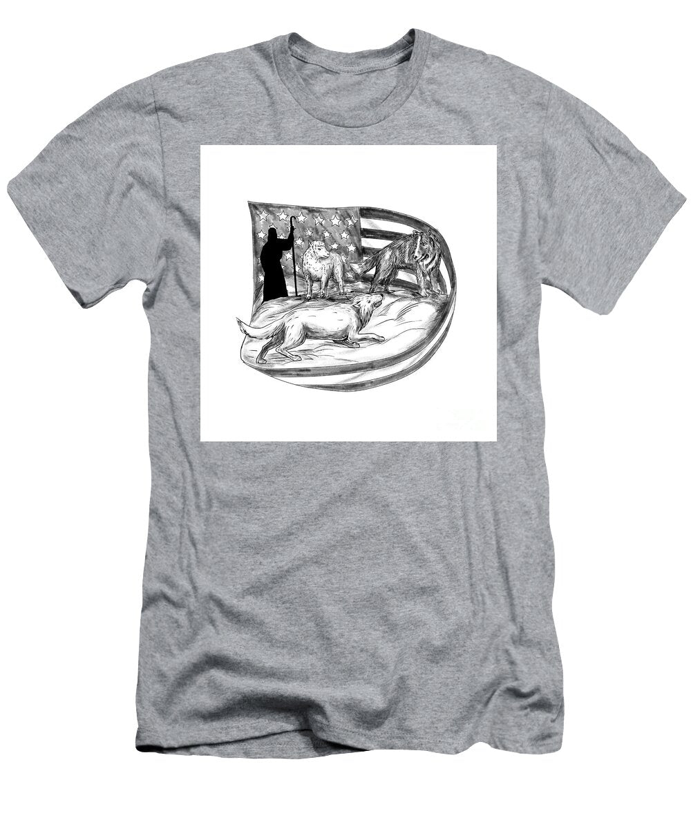Sheepdog Protect Lamb From Wolf Tattoo Aloysius Patrimonio T-Shirt