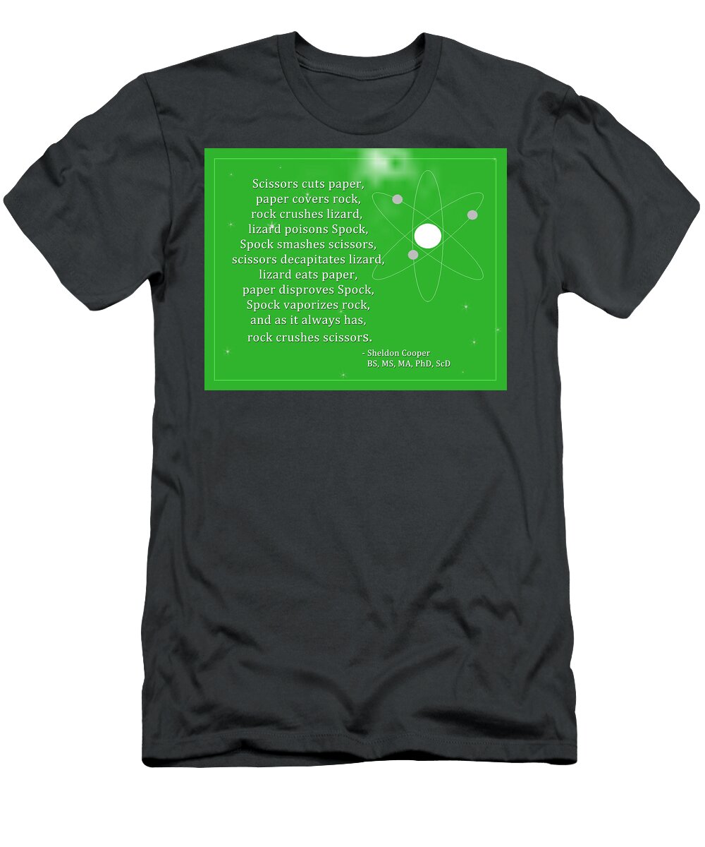 Sheldon Cooper Rock Paper Scissors Lizard and Spock Paulette Wright T-Shirt