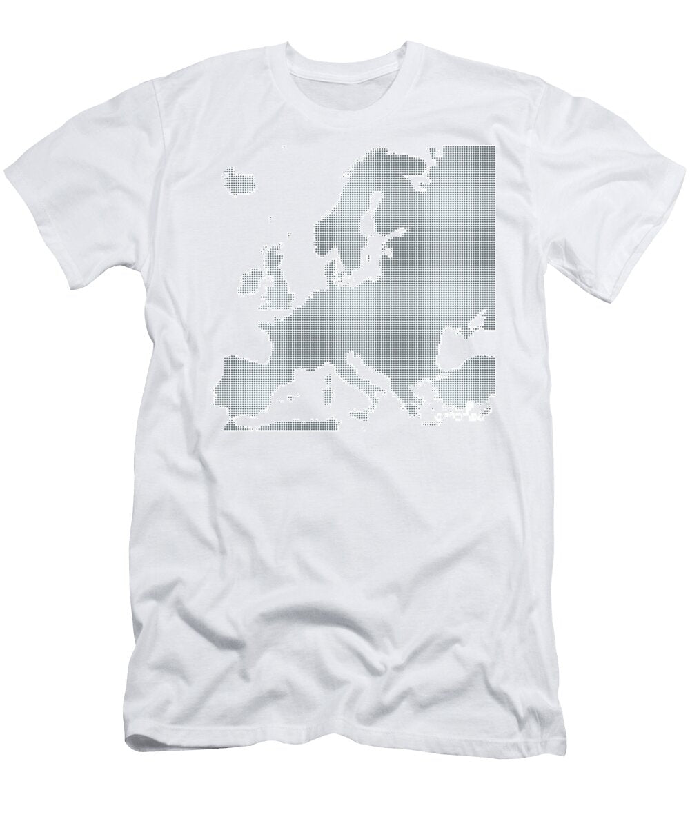 Silhouette of Europe with Gray Halftone Dots Peter Hermes Furian T-Shirt
