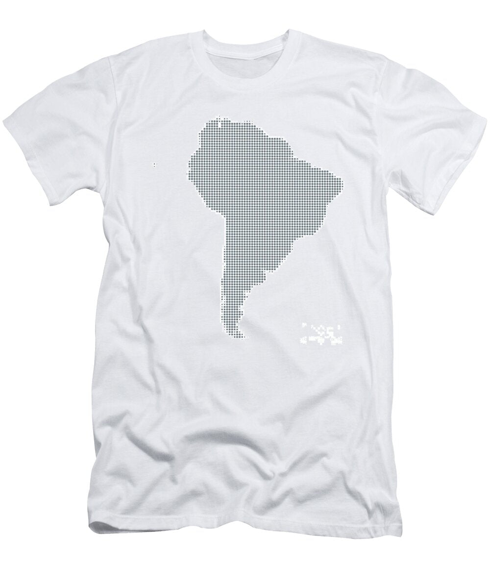 Silhouette of South America Gray Halftone Dots Peter Hermes Furian T-Shirt