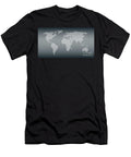 Silhouette of the World with White Halftone Dots on Gray Gradient Peter Hermes Furian T-Shirt