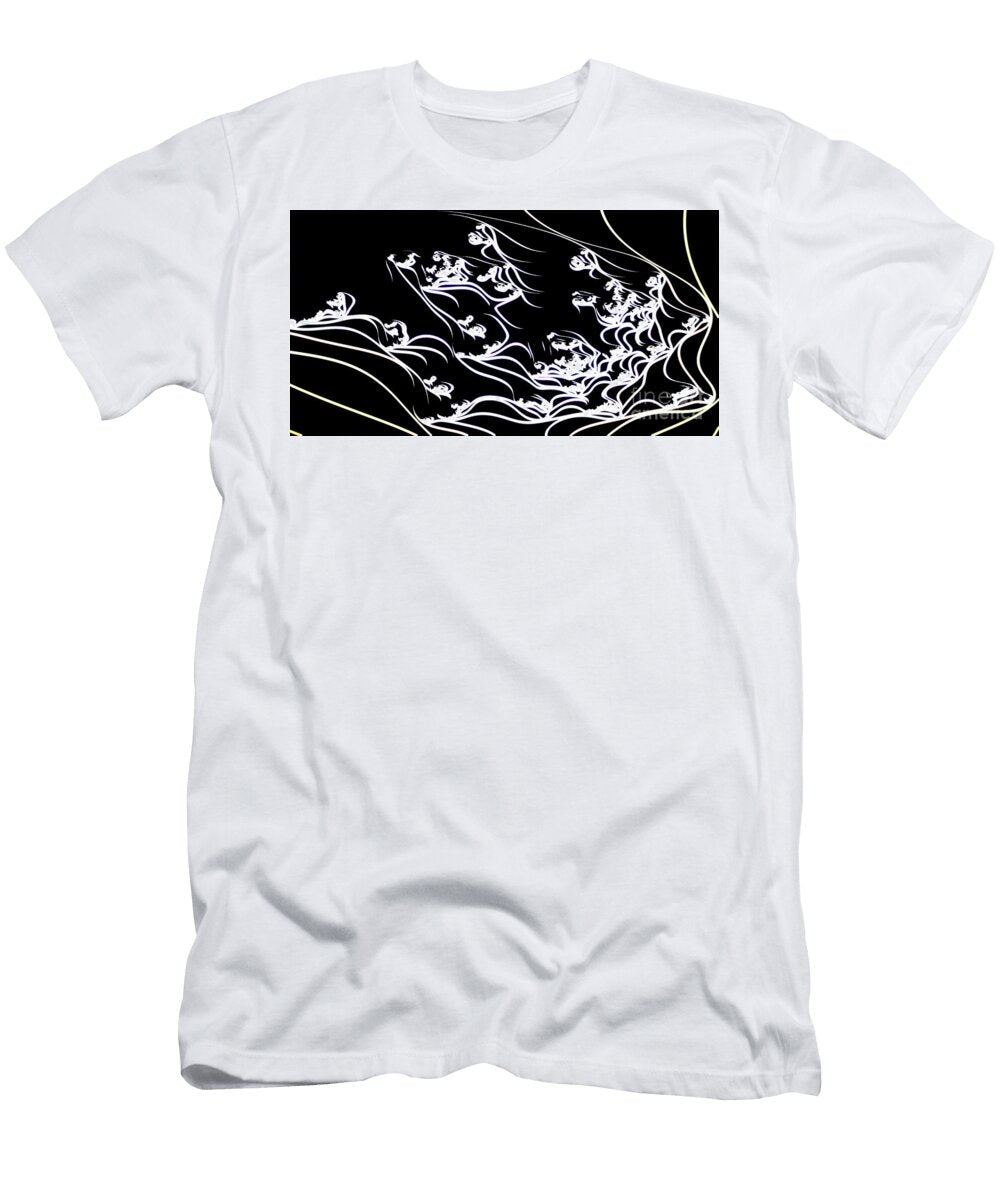 Simple Abstract Digital Art Design White on Black Background Roy Jacob T-Shirt