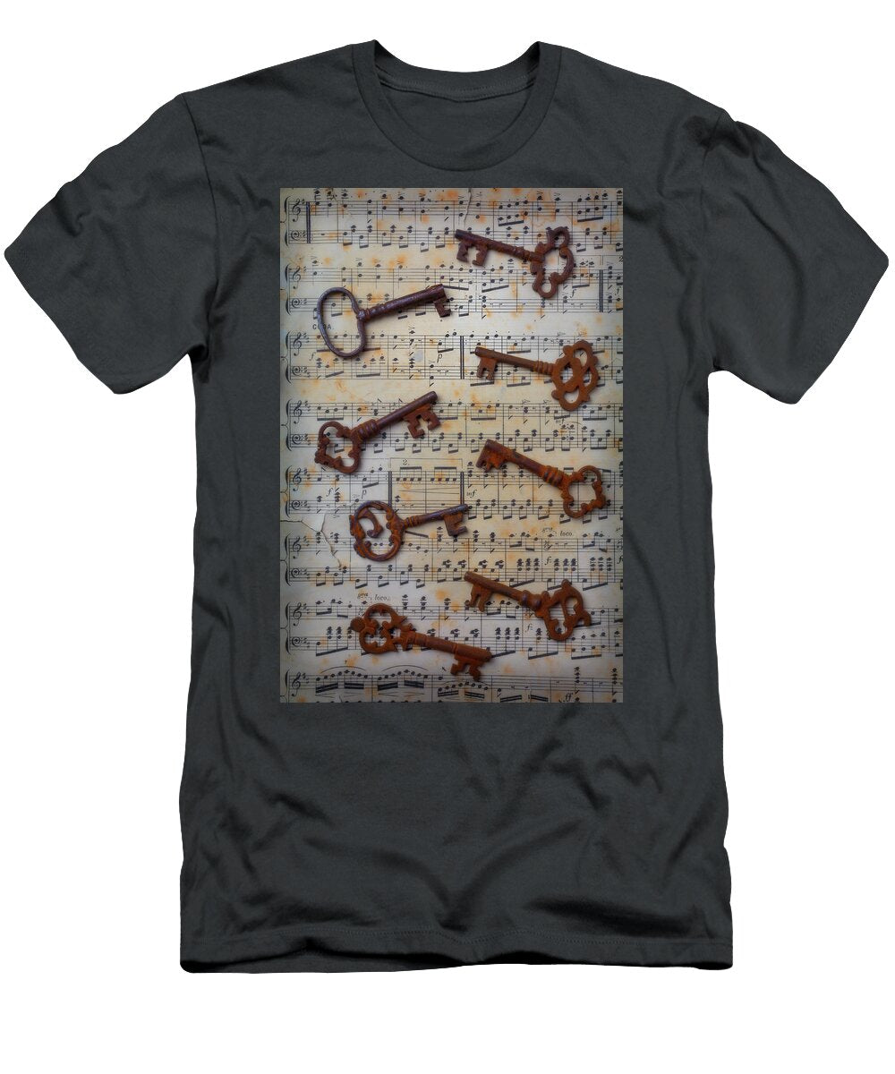 Skeleton Keys with Sheet Music Garry Gay T-Shirt