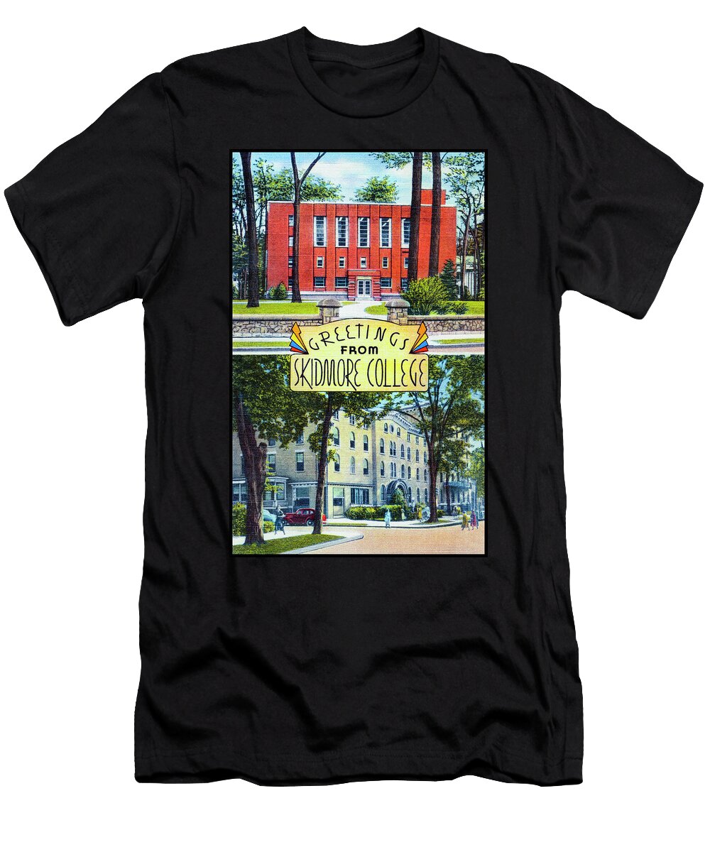 Skidmore College Saratoga Springs New York Retro Vintage Poster Carol Japp T-Shirt