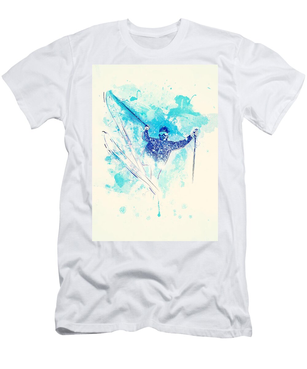 Skiing Down the Hill Bekare Creative T-Shirt