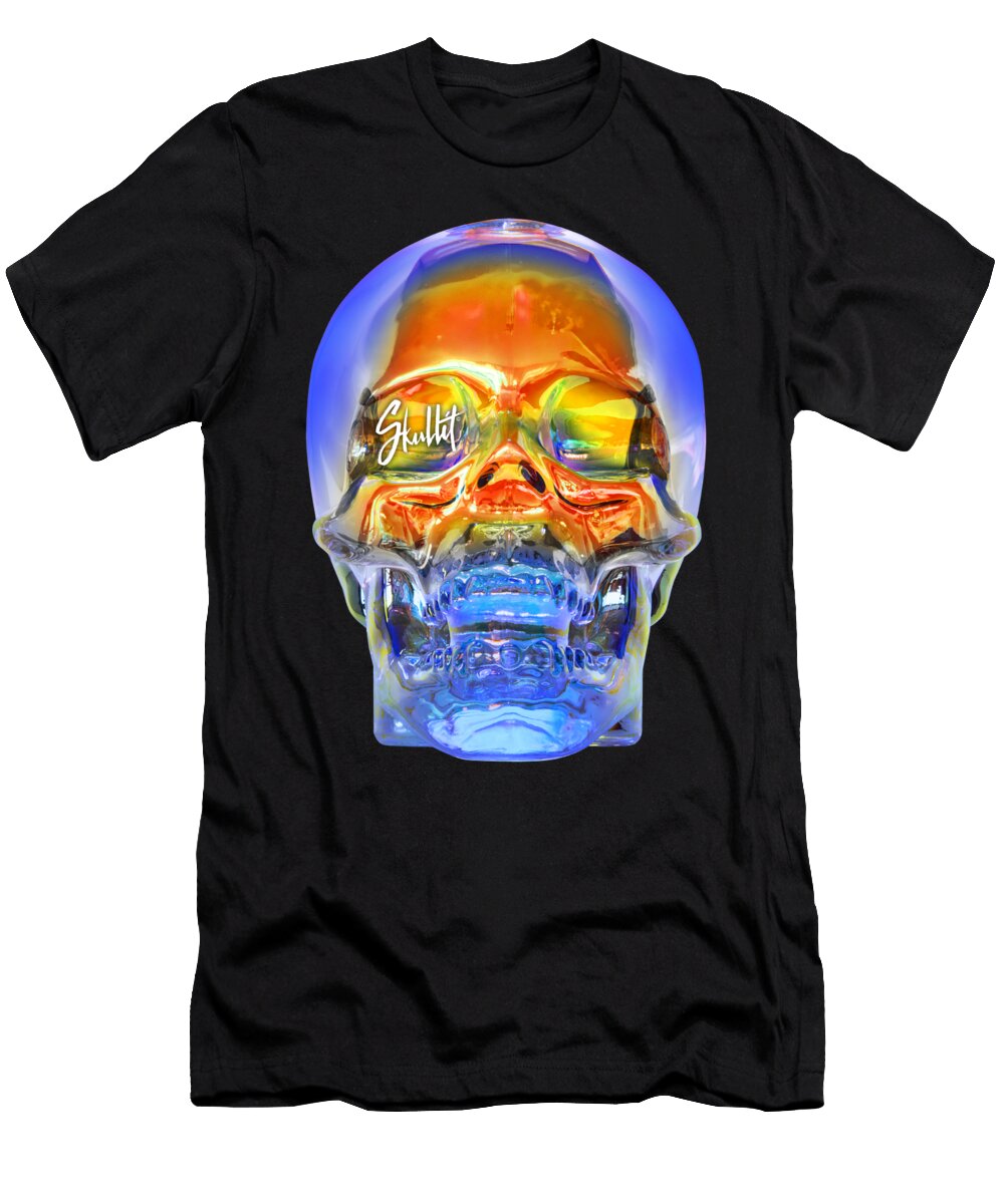 Skullit Crystal Skull Blue Orange Matthew Drinkall T-Shirt