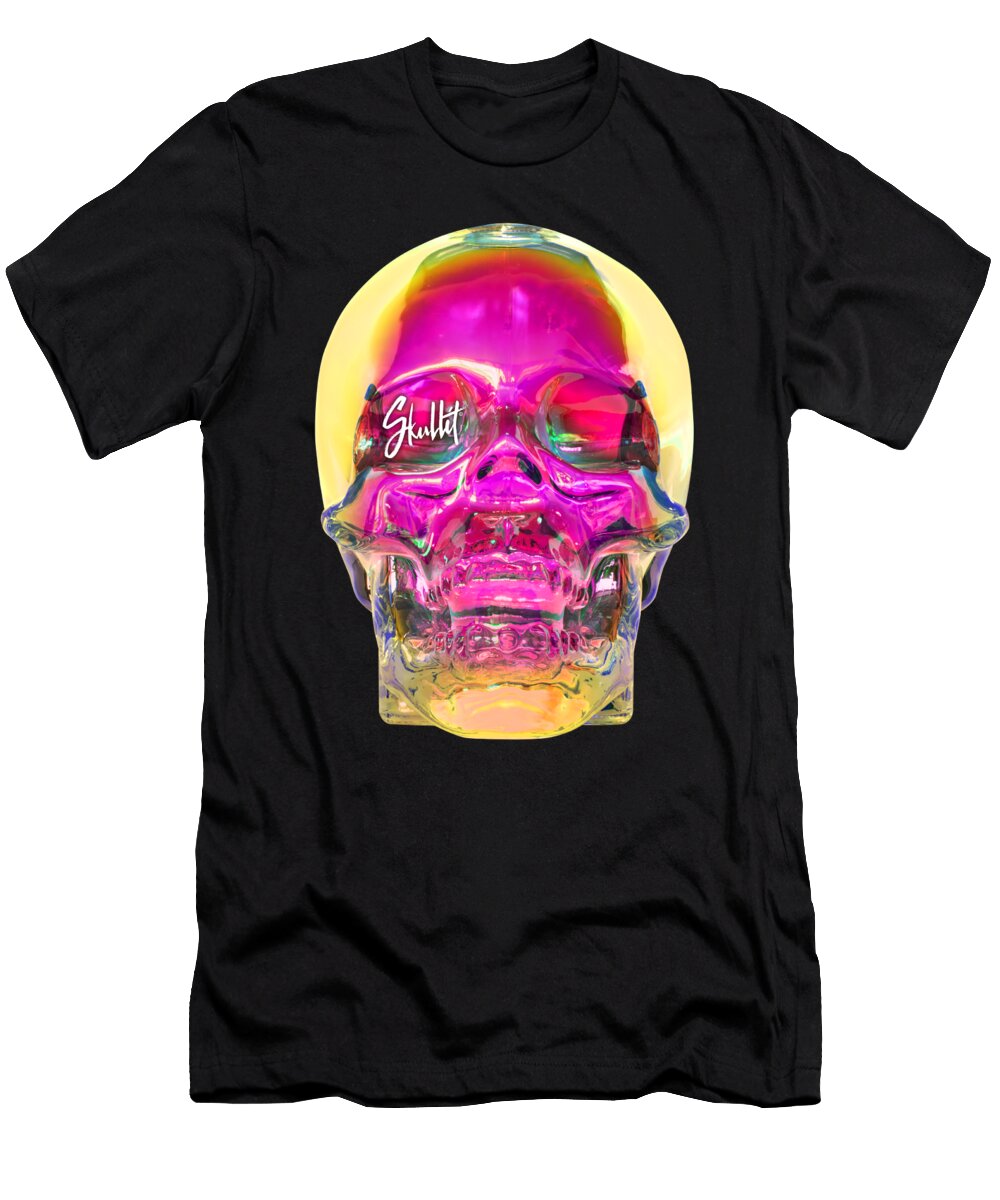 Skullit Crystal Skull Yellow Pink Matthew Drinkall T-Shirt