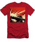 Small Train on Bridge Comic Book Panel Art 32 Mad Paperairplanes T-Shirt
