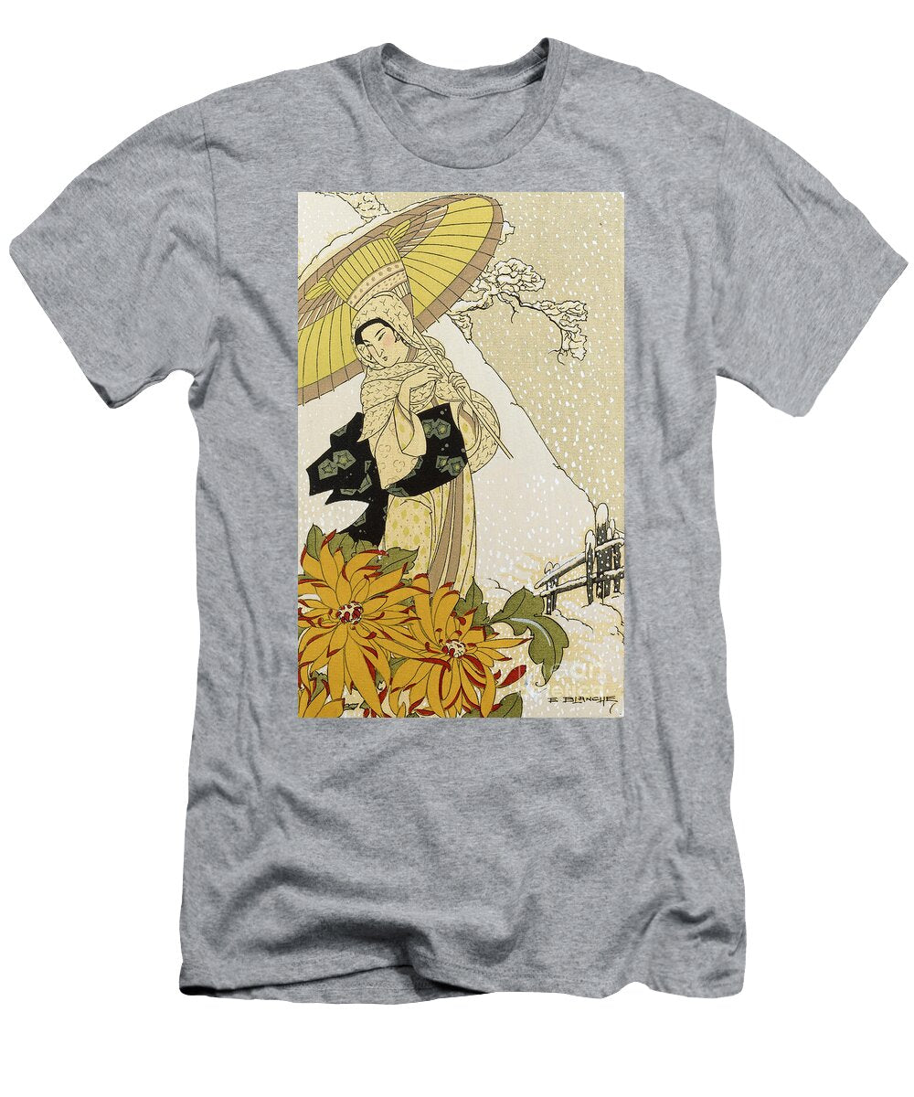 Snow in Japan 1919 20 Coloured Pochoir Print E Blanche T-Shirt