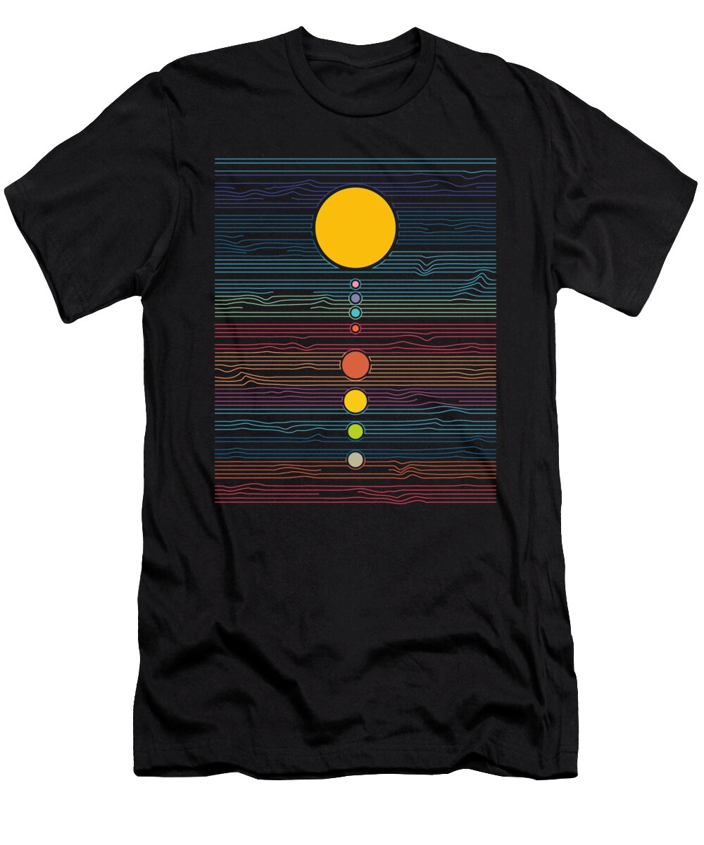 Solar System Abstract Lineart Vasyl Lavrishchev T-Shirt
