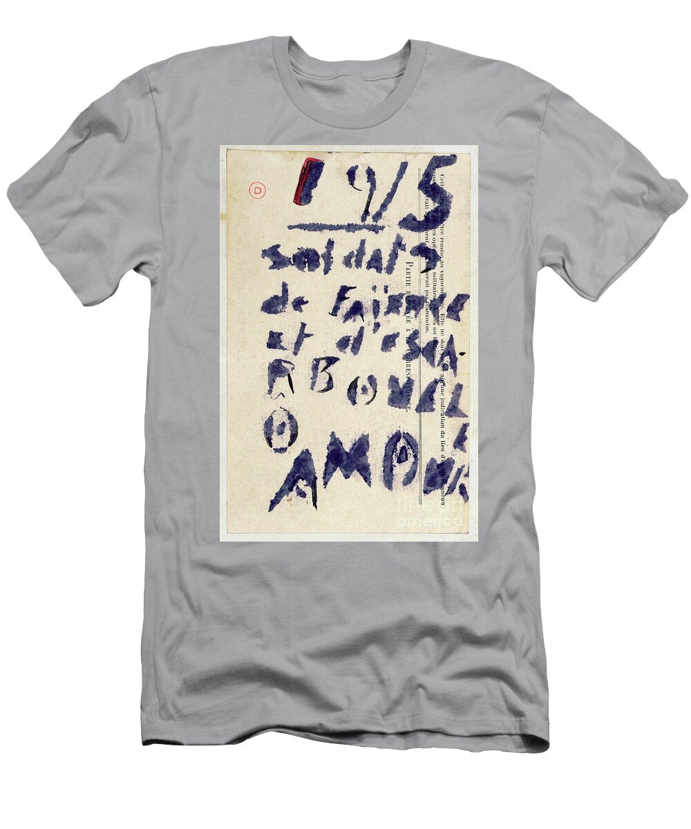 Soldiers of Clay Poem From the Case Darmons Poetry Anthology 1915 Stencil and Ink on Paper Guillaume Apollinaire T-Shirt