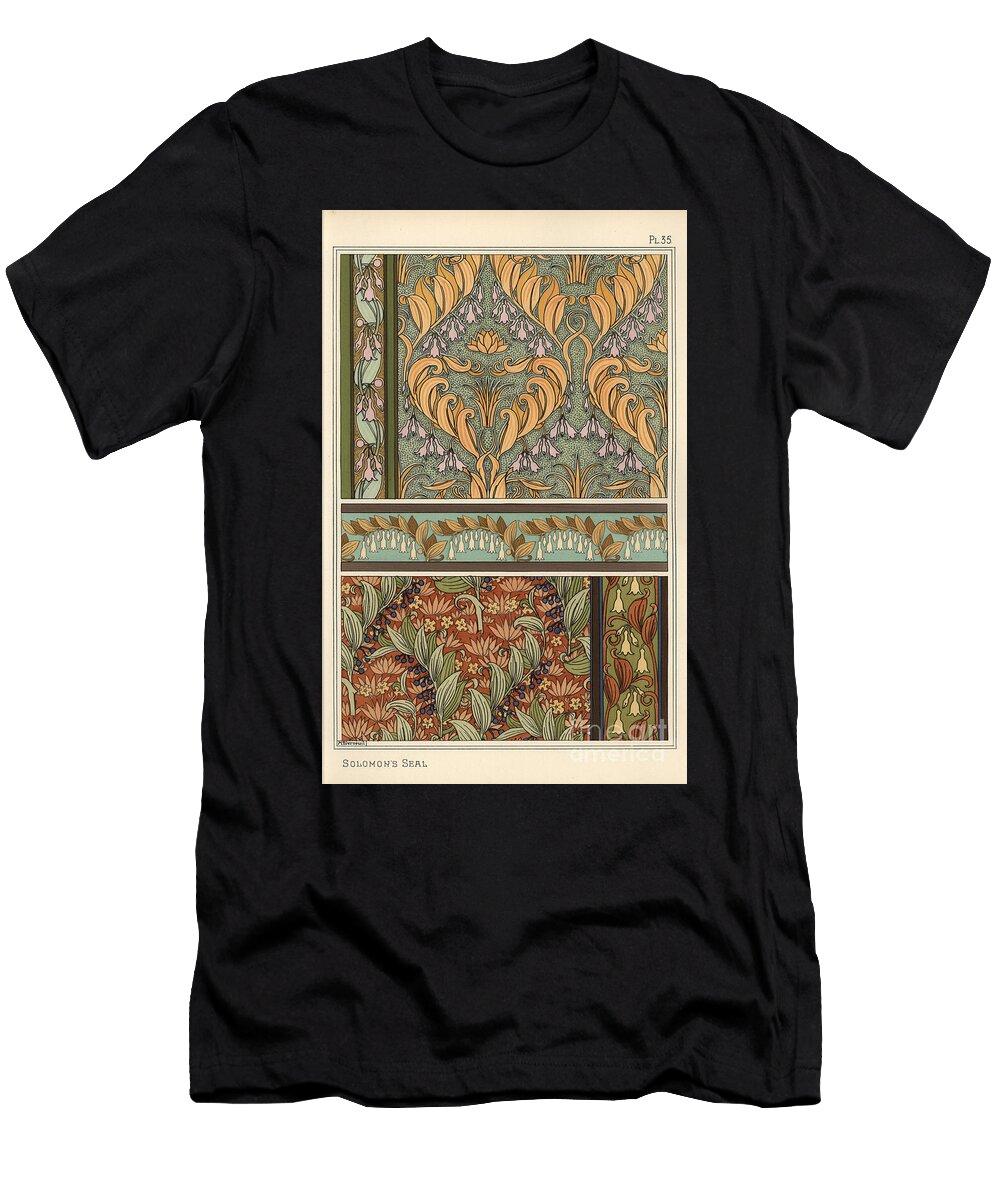 Solomons Seal Polygonatum Multiflorum As Design Motif in Wallpaper Borders and Fabric 1897 Lithograph Eugene Grasset T-Shirt