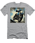 Speeding Blue Motorcycle Comic Book Art 40 Mad Paperairplanes T-Shirt