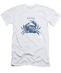 Sponge Painted Crab Tide Pool Silhouette Delft Blue Crab Nautical Art Tina Lavoie T-Shirt