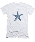 Sponge Painted Starfish Tide Pool Illustration Delft Blue Crab Nautical Art Tina Lavoie T-Shirt