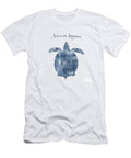 Sponge Painted Turtle Marine Lagoon Delft Blue Nautical Art Tina Lavoie T-Shirt