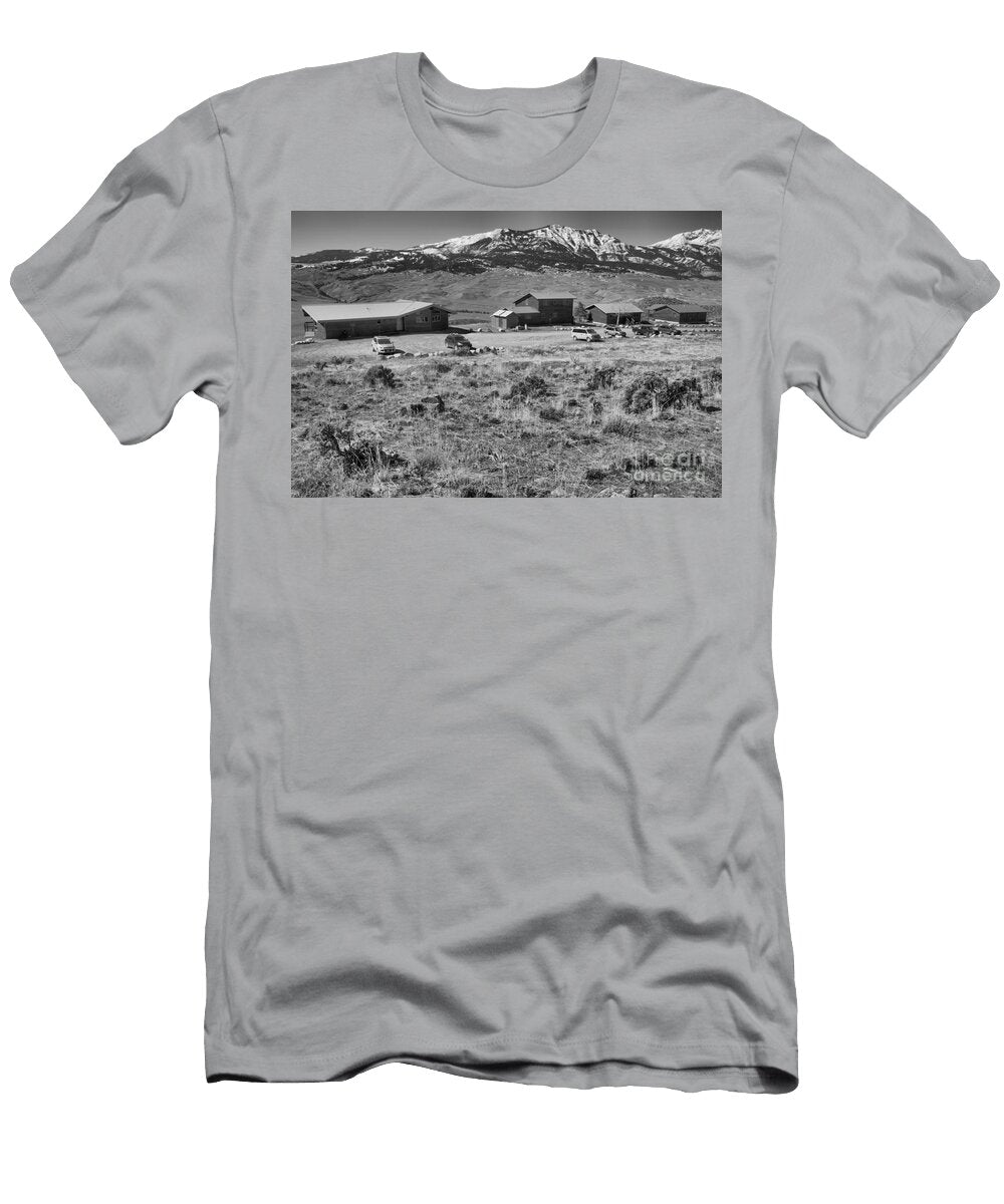 Spring At the Yellowstone Forever Field Campus Black and White Adam Jewell T-Shirt