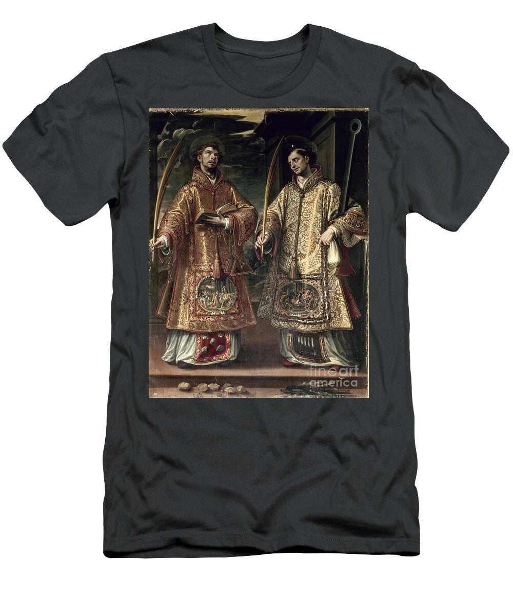 St Lawrence and St Stephen 1580 Alonso Sanchez Coello T-Shirt