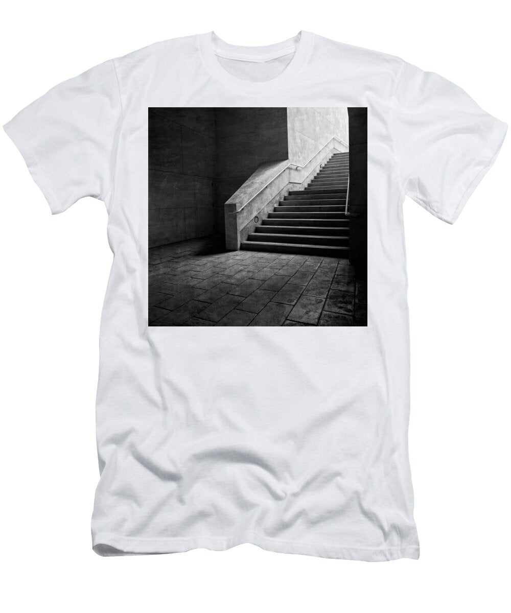 Staircase Into Light Bw Parking Structure Yopedro T-Shirt