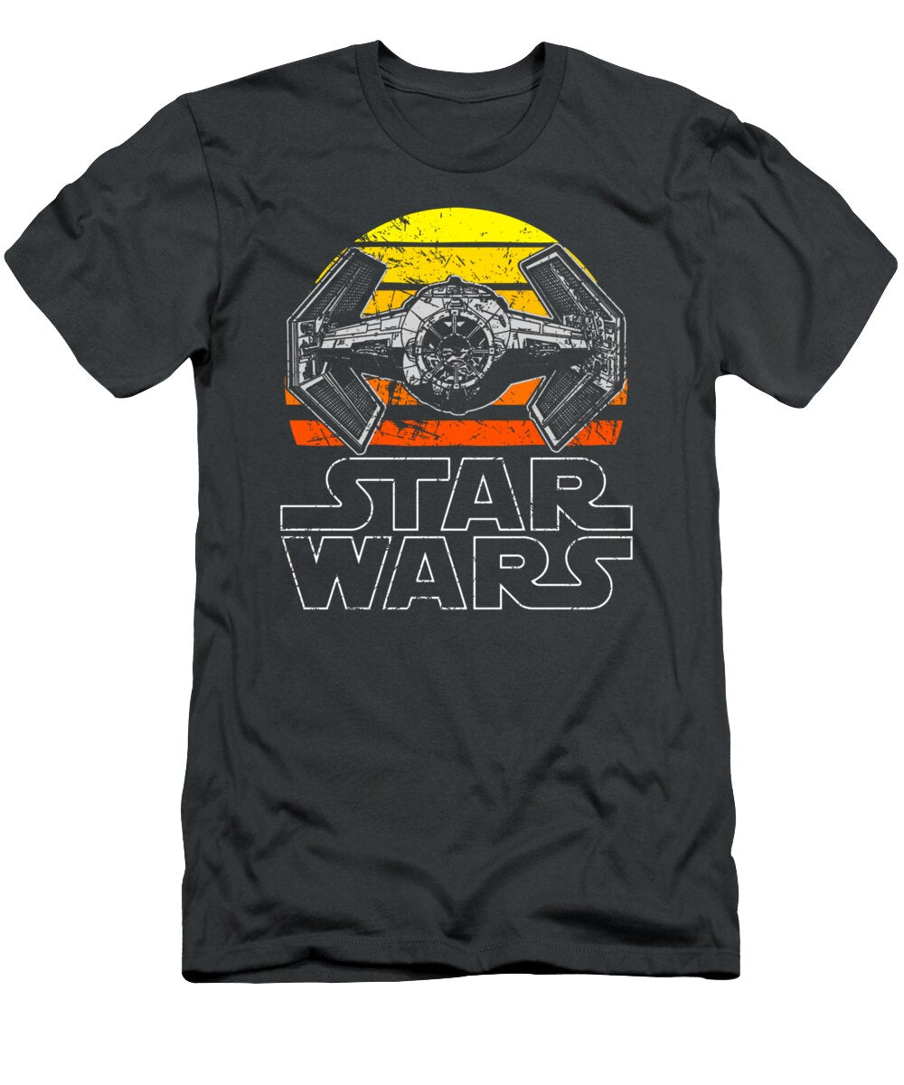 Star Wars Tie Fighter Retro Halftone Sunset Graphic Gerarl Ellar T-Shirt