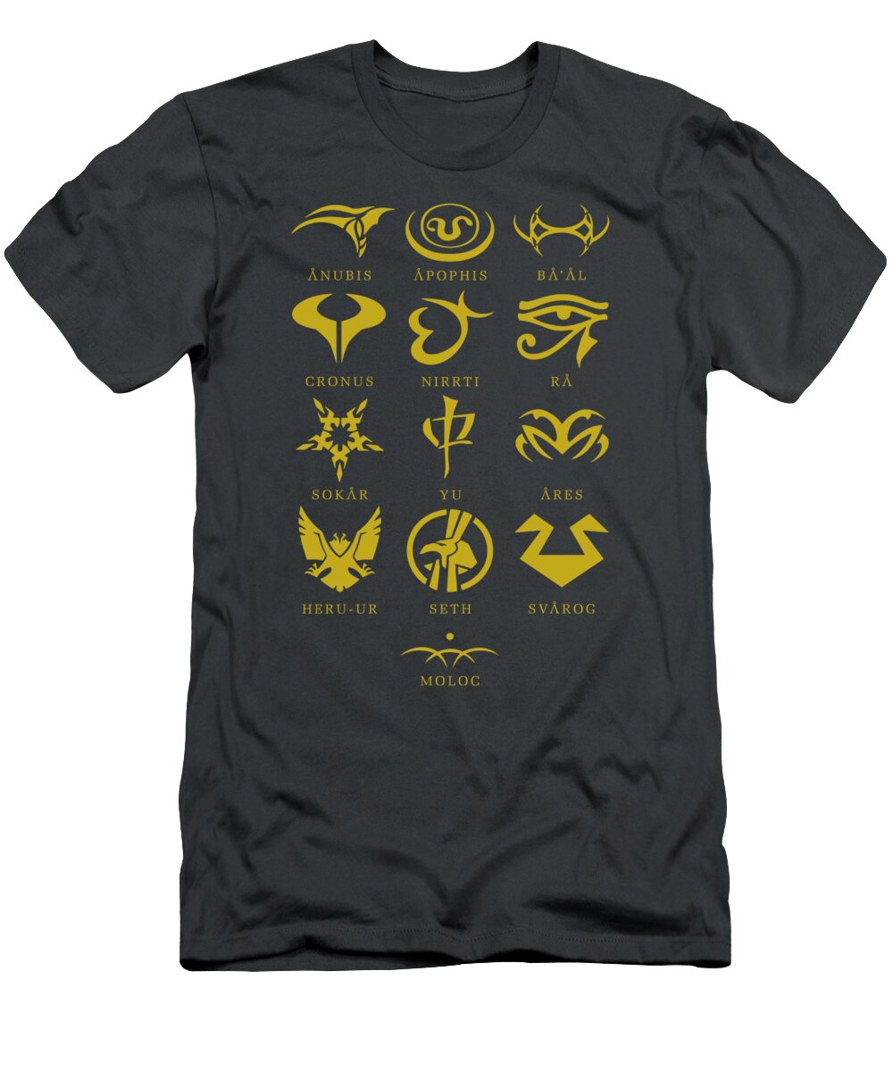 Stargate Sg 1 Tv Show Goauld Character Symbols Juniors Rosemarie Zetticci T-Shirt