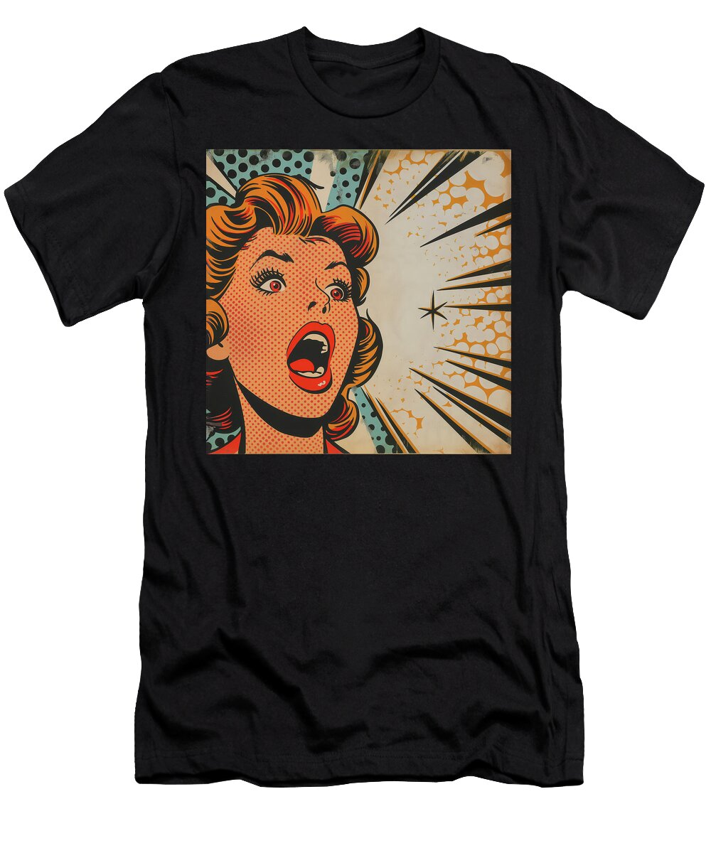 Startled Yell Comic Book Art 89 Mad Paperairplanes T-Shirt